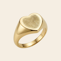 Bague cœur gravée d'une empreinte digitale – Atelier Ysole