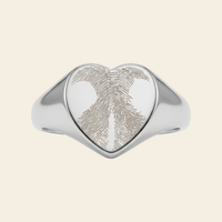 Bague cœur gravée d'une empreinte de truffe – Atelier Ysole