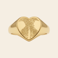 Bague cœur gravée d'une empreinte de truffe – Atelier Ysole, vue 2