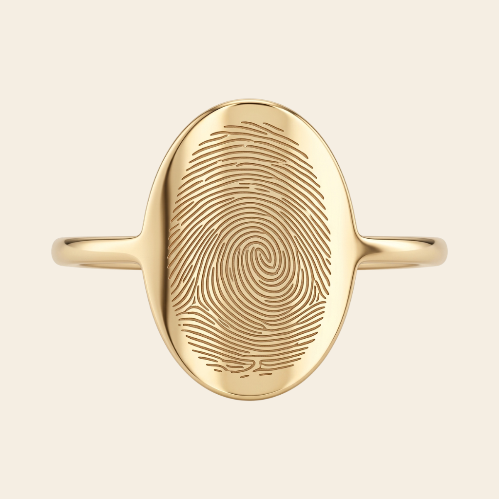 Bague gravée d'une empreinte digitale – Atelier Ysole