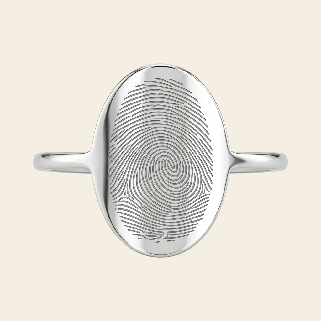 Bague gravée d'une empreinte digitale – Atelier Ysole, vue 2