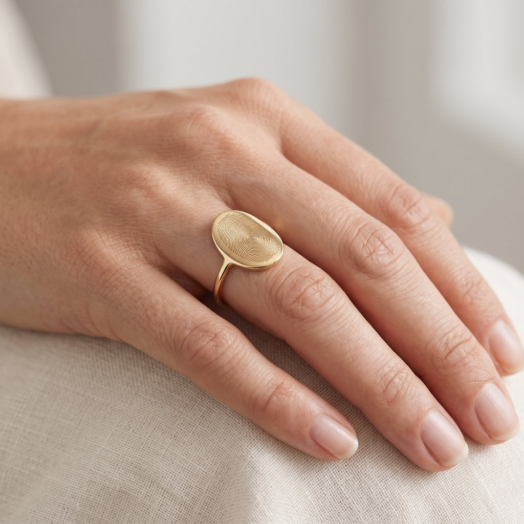 Bague gravée d'une empreinte digitale – Atelier Ysole, vue 3