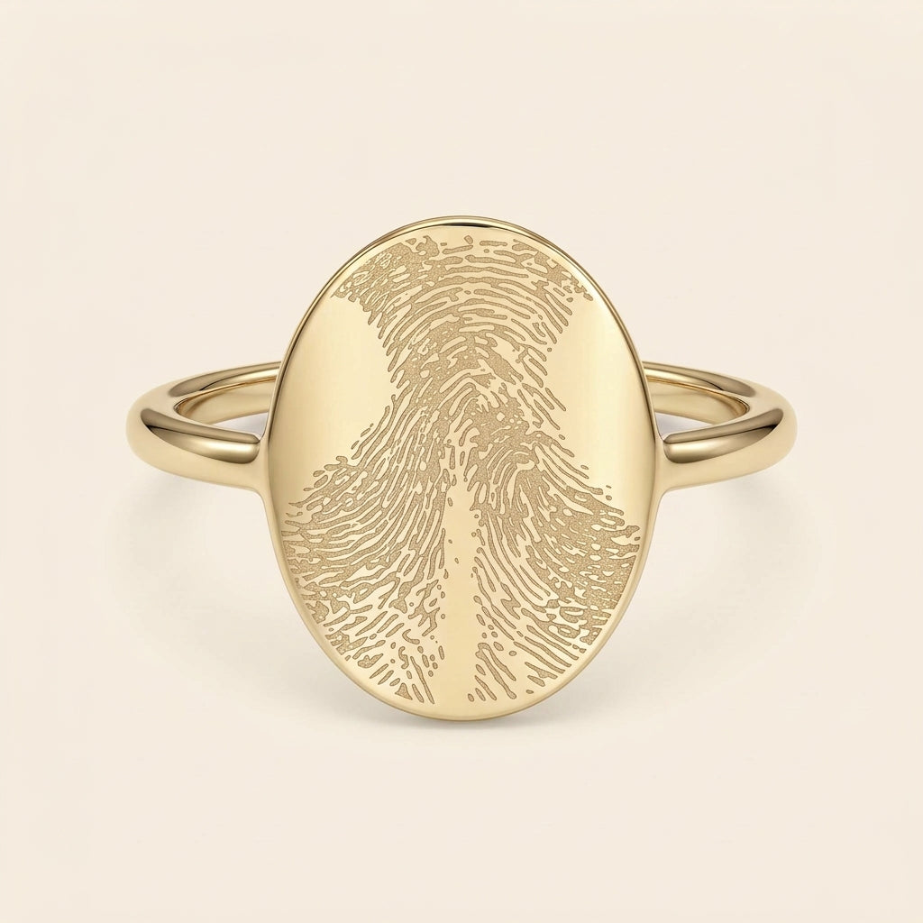 Bague gravée d'une empreinte de truffe – Atelier Ysole, vue 2