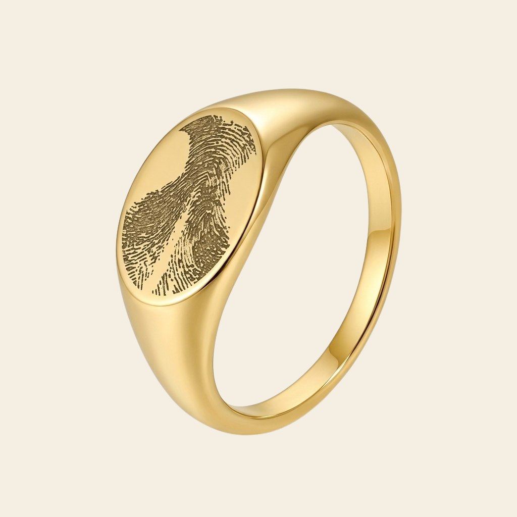 Chevalière fine gravée d'une empreinte de truffe – Atelier Ysole