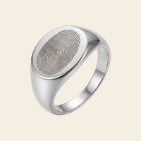 Chevalière ronde gravée d'une empreinte digitale – Atelier Ysole, vue 2