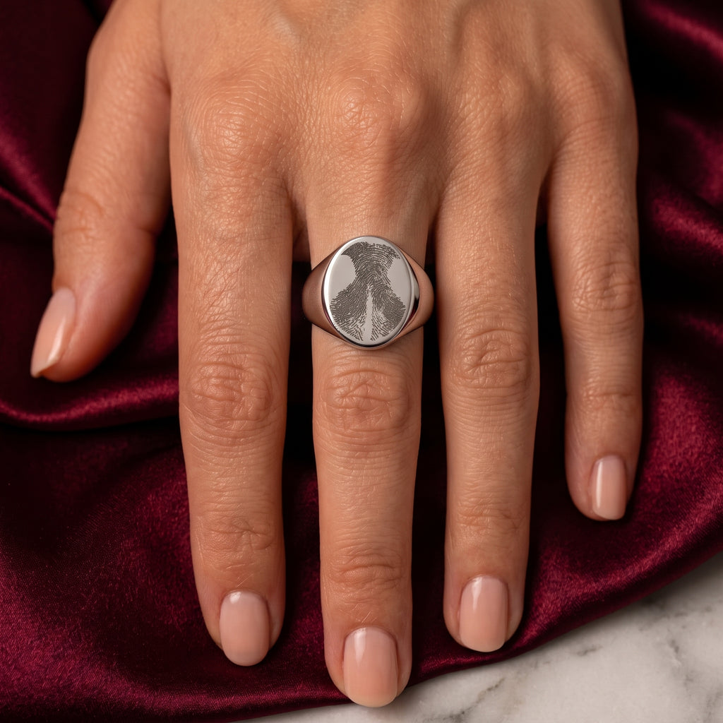 Chevalière ronde gravée d'une empreinte de truffe – Atelier Ysole, vue 3
